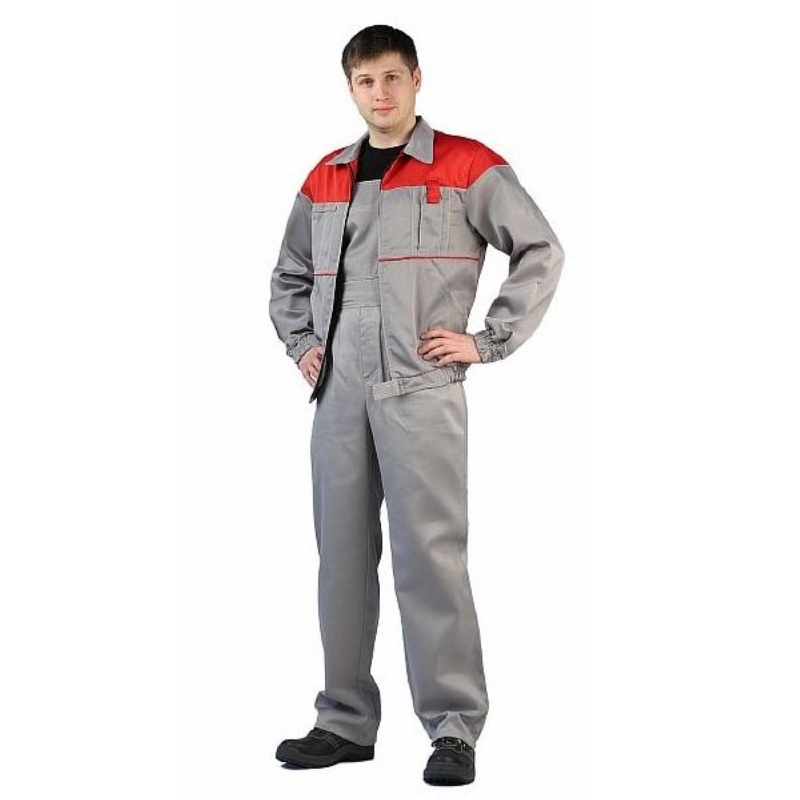 Костюм мужской Рейнир св-серый с красным 44-46 рост 170-176 см