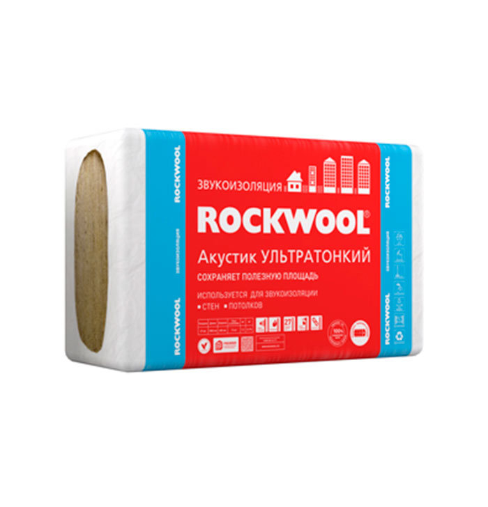 Шумоизоляция Rockwool Акустик Баттс 1000х600х27 мм (7,2 м2) (0,194м3) Ультратонкий 