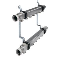 Коллектор TECE 1"x3/4" 11 контуров без вентилей в сборе из нерж. стали, квадратного сечения 712560