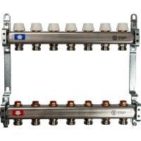 Коллектор Stout 1" x 3/4" на 7 контуров для радиаторного отопления (нерж. сталь) SMS-0922-000007