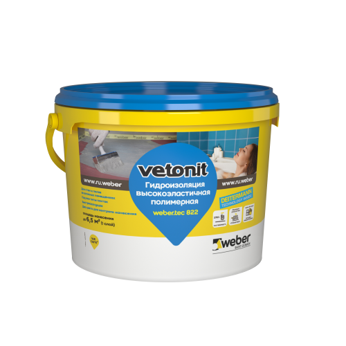 Гидроизоляционная мастика Ветонит Вебер.тек серый 822 (Vetonit Weber.tec 822) 4кг