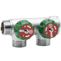 Коллектор Stout 3/4"x1/2", 2 отвода, плоское уплотнение регулирующий SMB-6849-341202