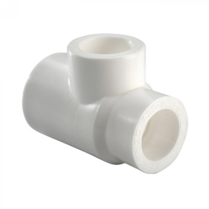 Тройник переходной ∅25-20-20 белый полипропилен