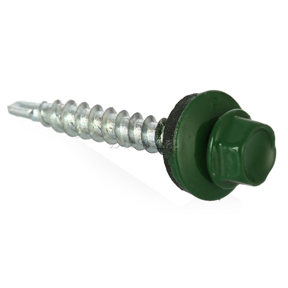 Саморезы кровельные 4,8х50 сверло RAL6005 зеленый