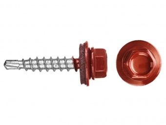 Саморезы кровельные 4,8х19 сверло RAL3005 винно-красный
