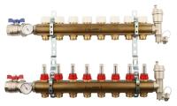 Коллектор Stout 1"x3/4" 8 контуров с расходомерами в сборе из латуни SMB-0473-000008