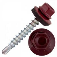 Саморезы кровельные 4,8х38 сверло RAL3005 винно-красный