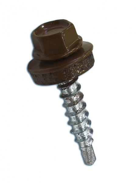 Саморезы кровельные 4,8х70 сверло RAL8017 шоколадно-коричневый