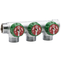 Коллектор Stout 3/4"x1/2", 3 отвода, плоское уплотнение регулирующий SMB-6849-341203