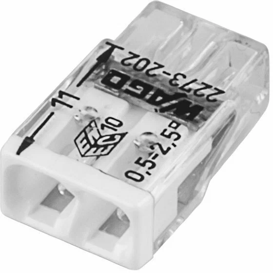 Клемма 2 контакта без пасты WAGO 2273-202 (0,5х2,5мм)