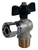 Кран шаровый Stout 3/4"x3/4" НР с накидной гайкой угловой (бабочка) SVB-0010-000020