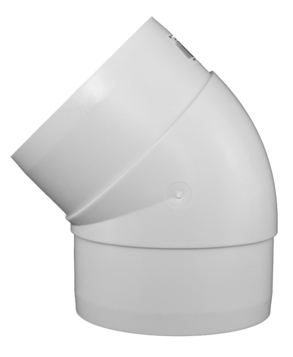 Колено пвх круглый D125 мм 45*