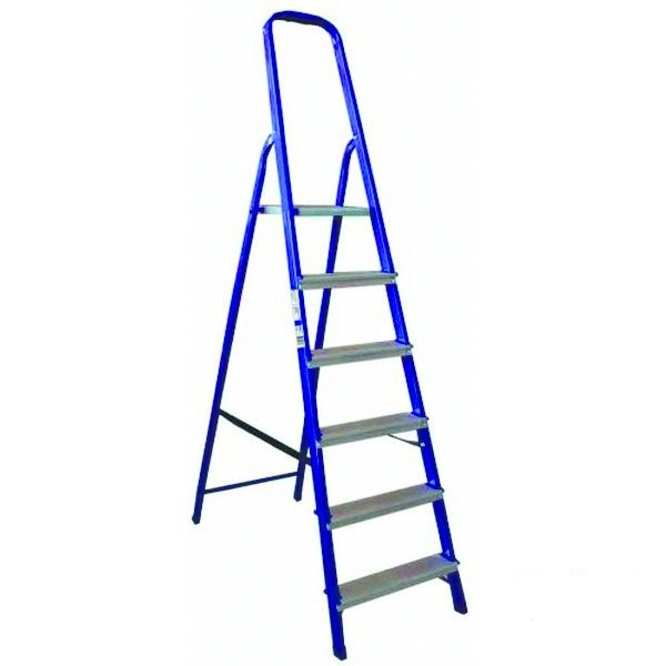 Стремянка UFUK 6 ступеней, стальной профиль, алюминиевые ступени