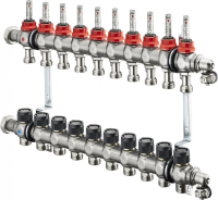 Коллектор Oventrop Multidis SF 1" арт. 1404360 (10 контуров) с расходомерами для теплого пола