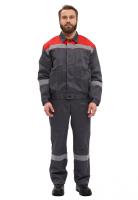 Костюм мужской ЛЕГИОН т-серый с красным 48-50 рост 182-188 см