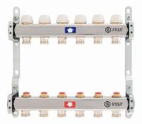 Коллектор Stout 1" x 3/4" на 5 контуров для радиаторного отопления (нерж. сталь) SMS-0922-000005