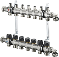 Коллектор Oventrop Multidis SF 1" 7хG 3/4 арт. 1404557 (семь контуров) с вентильными вставками