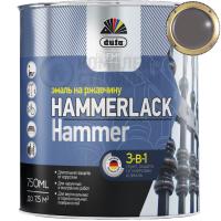 DUFA PREMIUM HAMMERLACK 3в1 эмаль на ржавчину молотковая темно-серая 0.75 л.