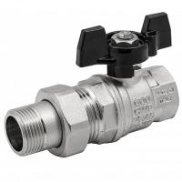 Кран шаровой Elsen Strong T 1" НР/ВР с накидной гайкой, полнопроходной, ручка-бабочка (EV10.3201)