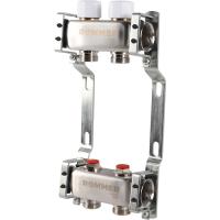 Коллектор Rommer 1"x3/4" на 2 контура с запорными клапанами (нерж. сталь) RMS-3200-000002