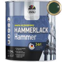 DUFA PREMIUM HAMMERLACK 3в1 эмаль на ржавчину молотковая темно-зеленая 0.75 л.