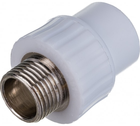 Комбинированная муфта ∅32 - 1 наружн. белый полипропилен