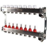 Коллектор Rommer 1"x3/4" на 8 контуров с расходомерами и запорными клапанами RMS-1201-000008