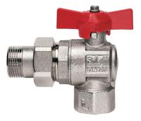 Кран шаровый Itap IDEAL 298 1/2" НР/ВР угловой американка полнопроходной ручка-бабочка