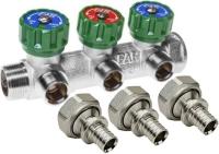 Коллектор FAR 1"x3/4"-3 выхода «Евроконус» + Переходник Rehau 16-G 3/4" MX «Евроконус» (3 шт.)