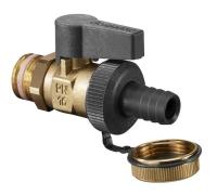 Кран шаровый Oventrop Optiflex KFE 1033314, DN 15, PN 16, с колпачком и штуцером для шланга