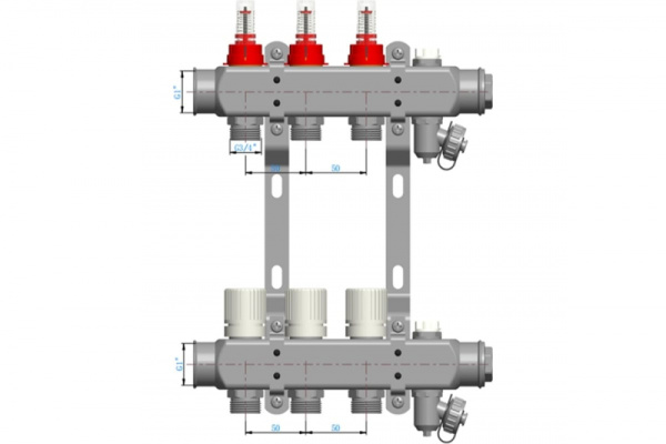 Коллекторная группа для отопления Millennium 1*х3/4x2 вых