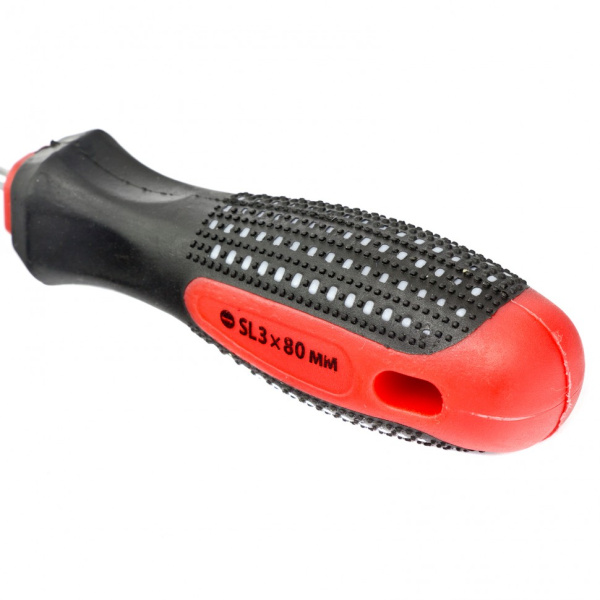 Отвертка Anti-Slip SL3 х 80 мм двухкомпонентная рукоятка MATRIX