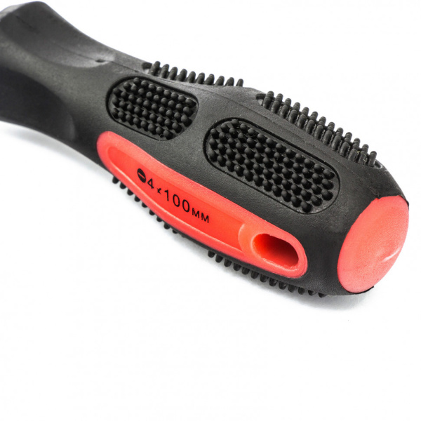 Отвертка Anti-Slip SL4 х 100 мм двухкомпонентная рукоятка MATRIX