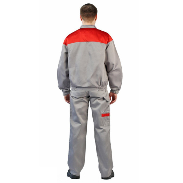 Костюм мужской Рейнир св-серый с красным 52-54 рост 170-176 см