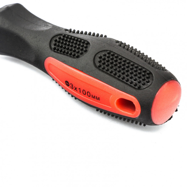 Отвертка Anti-Slip SL3 х 100 мм двухкомпонентная рукоятка MATRIX