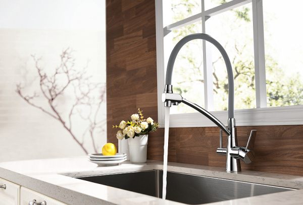 Смеситель Lemark Comfort кухни с подключением к фильтру с питьевой водой LM3071C-Gray