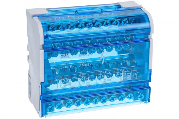 Шина на DIN-рейку в корпусе (кросс-модуль) ШНК 4х11 3L+PEN IEK