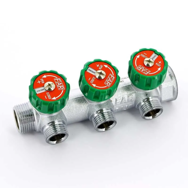 Коллектор FAR 3/4″x1/2″ на 3 выхода «евроконус» (ВР-НР) FK 3822 3412