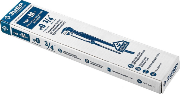 Ключ трубный рычажный ЗУБР ПРОФЕССИОНАЛ прямые губки №0