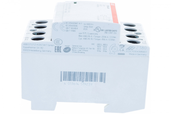 Контактор ESB63-40N-06 модульный (63А АС-1 4НО) катушка 230В AC/DC ABB