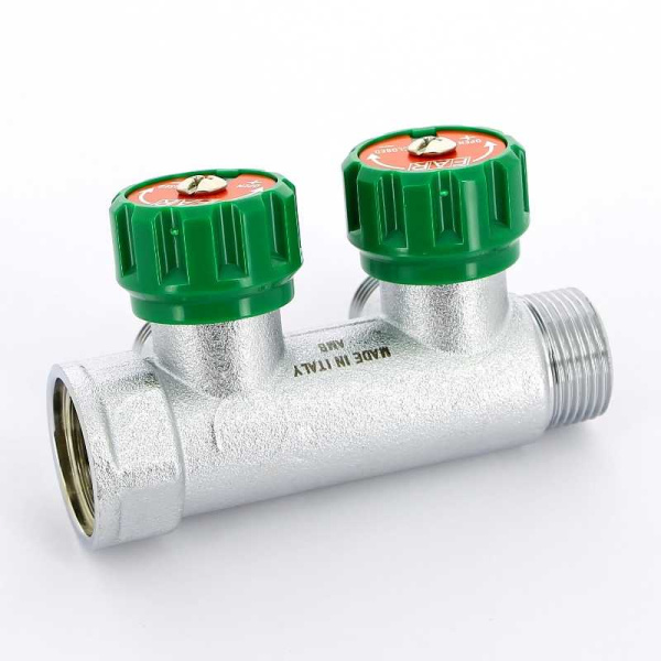 Коллектор FAR 3/4″x1/2″ на 2 выхода «плоское уплотнение» (ВР-НР) FK 3821 3412TP