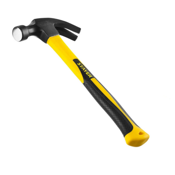 Молоток-гвоздодер, фиберглассовая рукоятка STAYER 450 гр