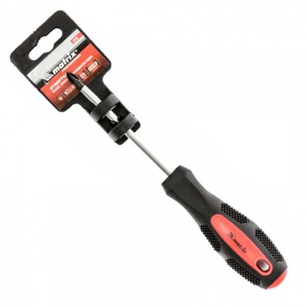 Отвертка Anti-Slip PH2 х 100 мм двухкомпонентная рукоятка MATRIX