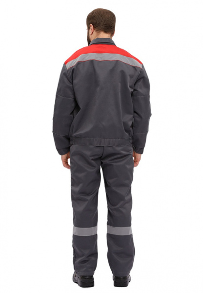 Костюм мужской ЛЕГИОН т-серый с красным 48-50 рост 182-188 см