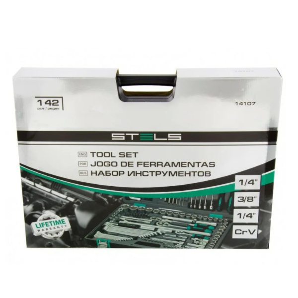 Набор инструментов, 1/2, 3/8, 1/4, STELS 142 предмета