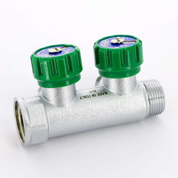 Коллектор FAR 3/4″x1/2″ на 2 выхода «евроконус» (ВР-НР) FK 3821 3412