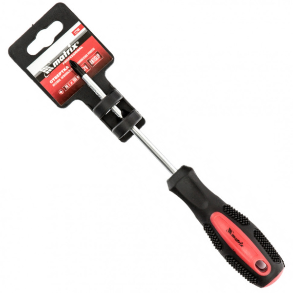Отвертка Anti-Slip PH1 х 100 мм двухкомпонентная рукоятка MATRIX