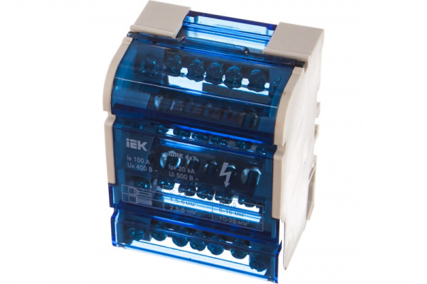 Шина на DIN-рейку в корпусе (кросс-модуль) ШНК 4х7 3L+PEN IEK