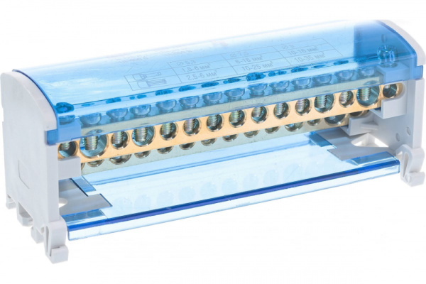 Шина на DIN-рейку в корпусе (кросс-модуль) ШНК 2х15 L+PEN IEK