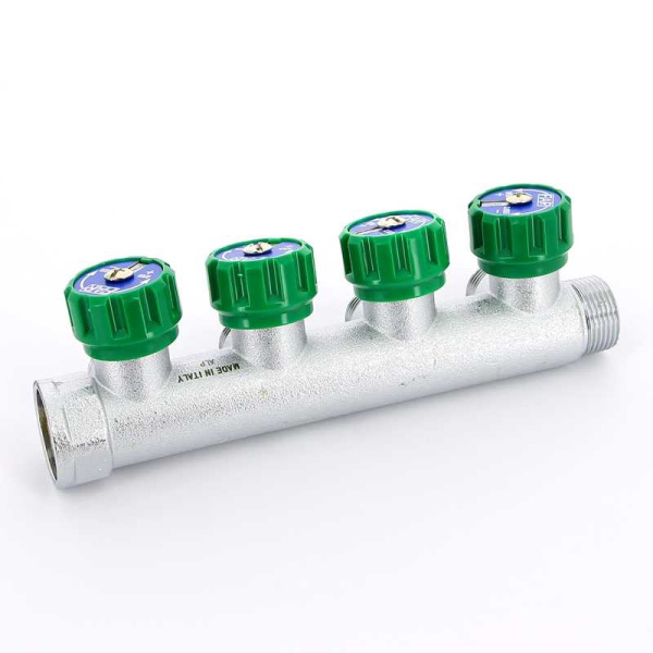 Коллектор FAR 3/4″x1/2″ на 4 выхода «евроконус» (ВР-НР) FK 3823 3412